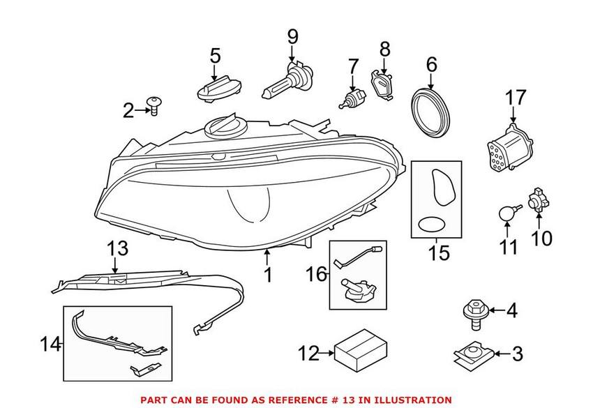 BMW Headlight Seal - Driver Left 63117240367